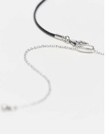 unisex pretty silver cross on cord necklace