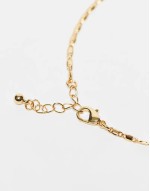 14k gold plated pack of 2 anklets with faux pearl  and fine chain design in gold tone